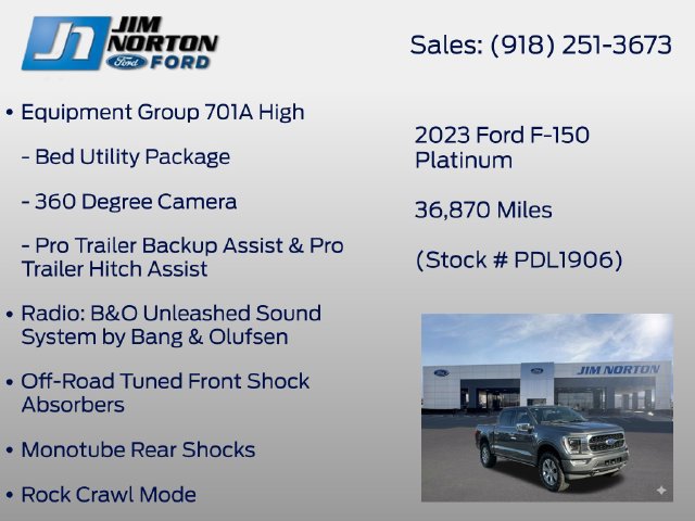 Used 2023 Ford F150 Platinum w/ Equipment Group 701A High AWD/4WD image 31