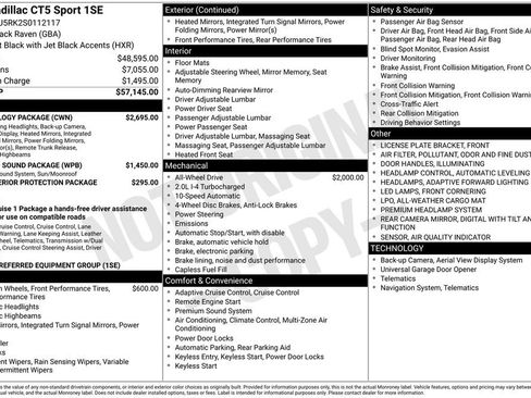 Used 2025 Cadillac CT5 Sport w/ Technology Package AWD/4WD image 39