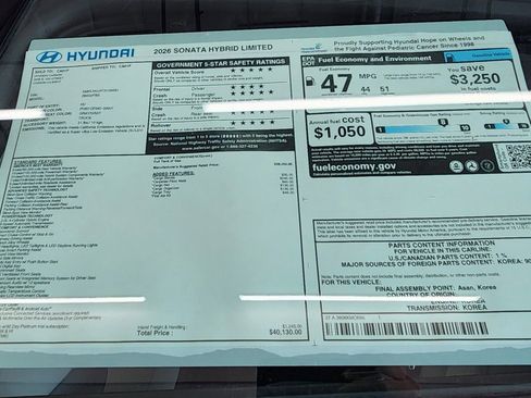 New 2026 Hyundai Sonata Limited FWD image 32