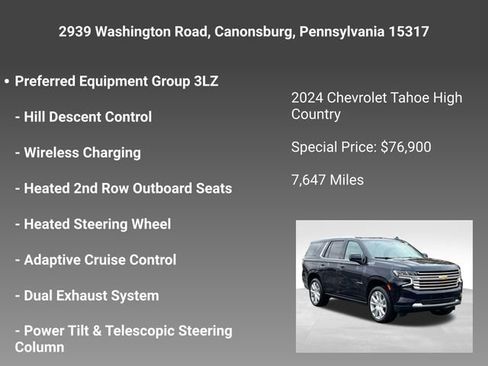 Certified 2024 Chevrolet Tahoe High Country w/ Advanced Technology Package image 17