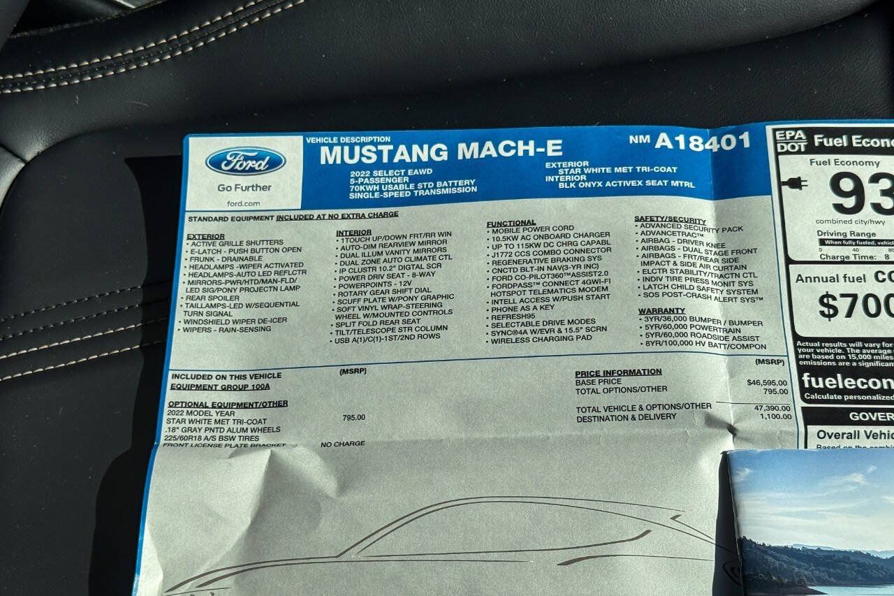 Used 2022 Ford Mustang Mach-E Select AWD/4WD image 34