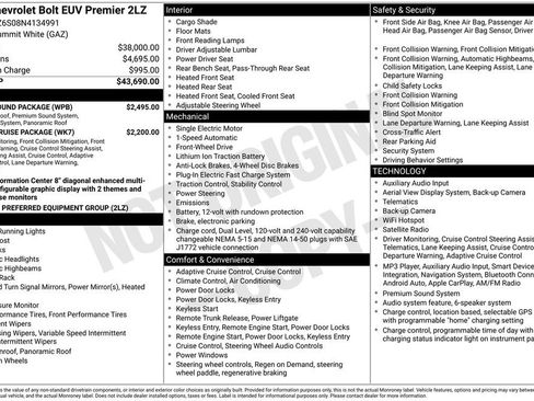 Used 2022 Chevrolet Bolt EUV Premier w/ Sun & Sound Package FWD image 6
