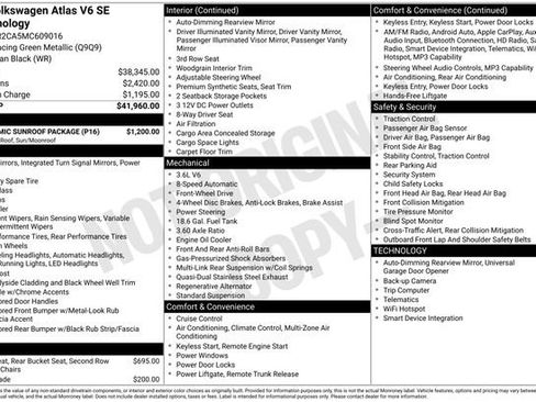 Used 2021 Volkswagen Atlas SE w/ Panoramic Sunroof Package FWD image 7