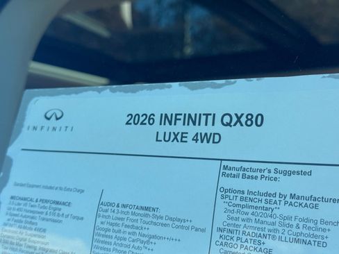 New 2026 INFINITI QX80 Luxe w/ Cargo Package image 28