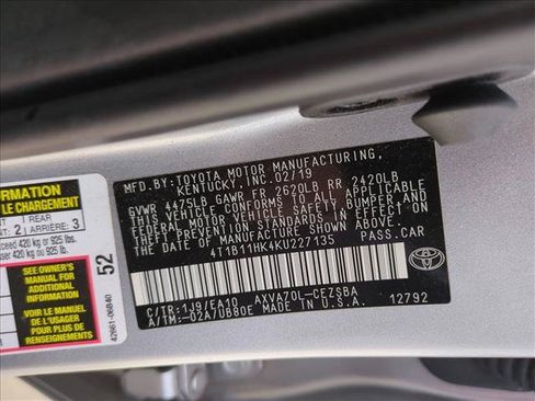 Certified 2019 Toyota Camry SE FWD image 15