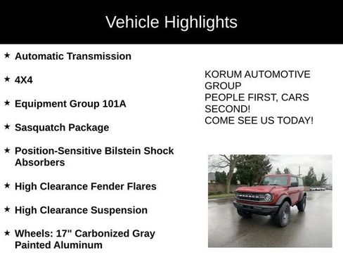 New 2025 Ford Bronco 2-Door w/ Sasquatch Package AWD/4WD image 4