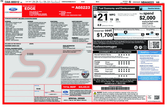 Used 2022 Ford Edge ST AWD/4WD image 2