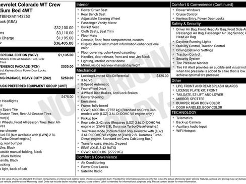 Certified 2021 Chevrolet Colorado W/T w/ Custom Special Edition AWD/4WD image 4