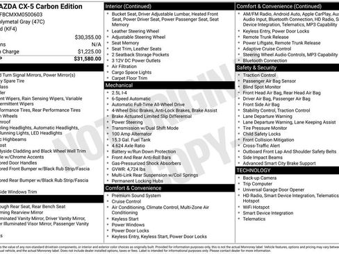 Used 2021 MAZDA CX-5 Carbon Edition image 19