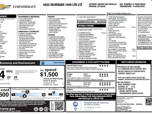 Used 2022 Chevrolet Silverado 1500 LTZ w/ LTZ Premium Package AWD/4WD image 3