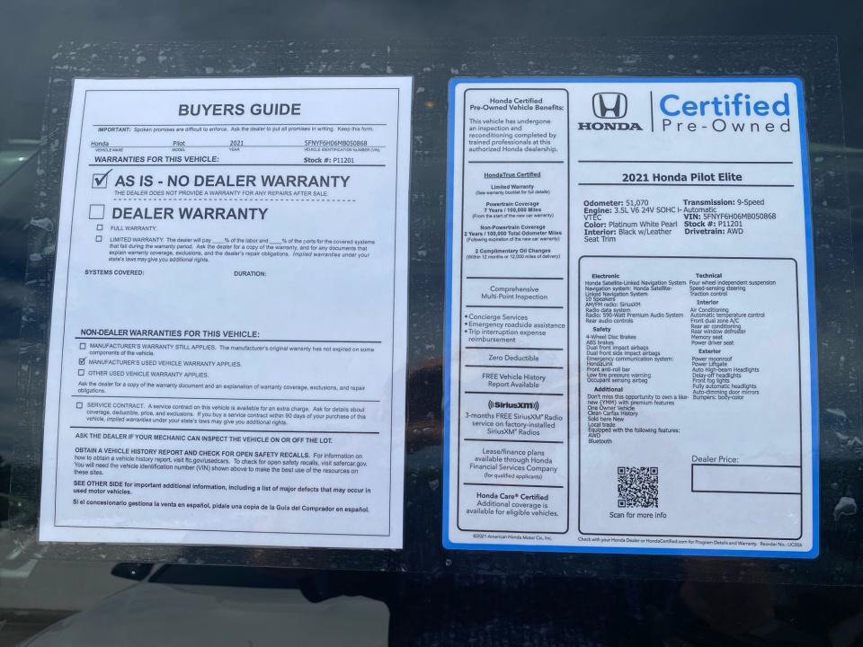 Certified 2021 Honda Pilot Elite image 33