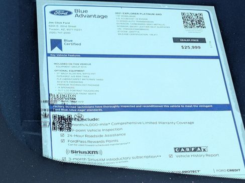 Certified 2021 Ford Explorer Platinum w/ Equipment Group 601A AWD/4WD image 14