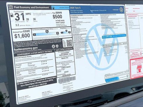 New 2026 Volkswagen Taos S FWD image 14