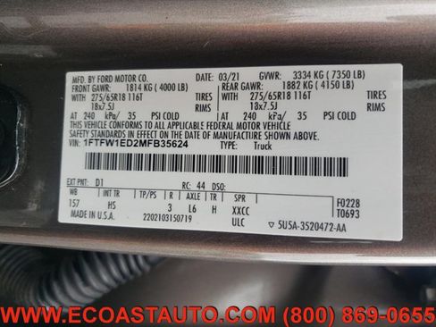 Used 2021 Ford F150 Lariat w/ Equipment Group 502A High AWD/4WD image 12
