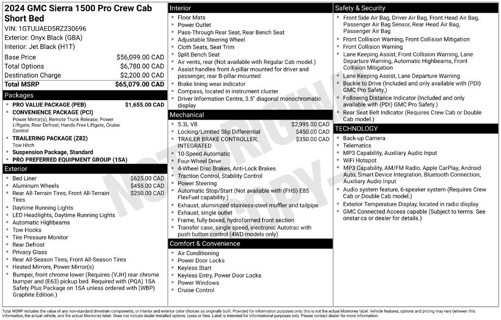 Used 2024 GMC Sierra 1500 Pro w/ Pro Value Package AWD/4WD image 39