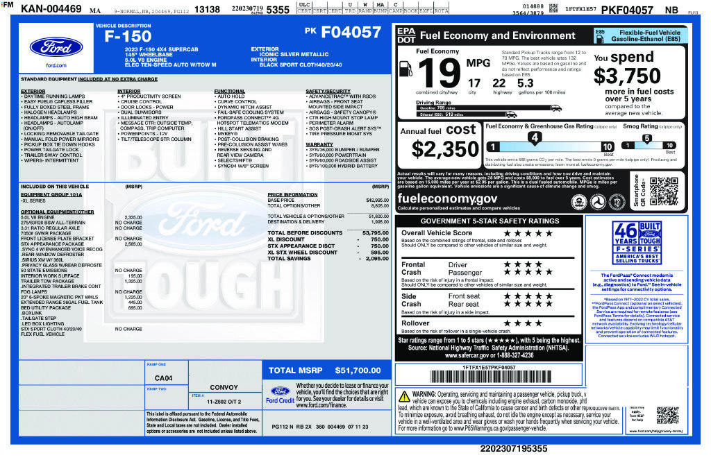 Used 2023 Ford F150 XL w/ STX Appearance Package AWD/4WD image 3