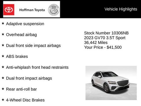 Used 2023 Genesis GV70 3.5T Sport w/ Cargo Package AWD/4WD image 21