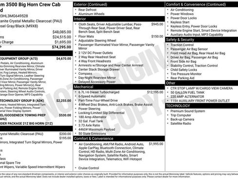 Used 2021 RAM 3500 Big Horn w/ Level B Equipment Group image 5