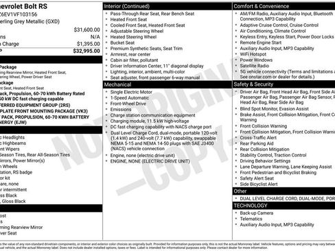 New 2027 Chevrolet Bolt RS FWD image 3