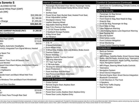 Used 2022 Kia Sorento S w/ Panoramic Sunroof Package FWD image 38