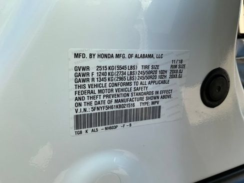 Certified 2019 Honda Pilot Touring image 30