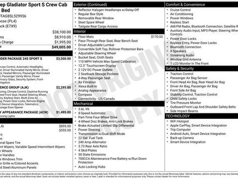 New 2025 Jeep Gladiator Sport AWD/4WD image 27