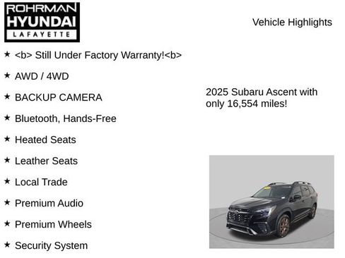 Used 2025 Subaru Ascent Bronze Edition w/ Popular Package #2 AWD/4WD image 7