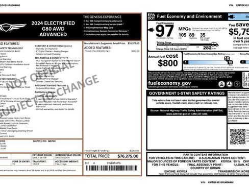 Used 2024 Genesis G80 image 2