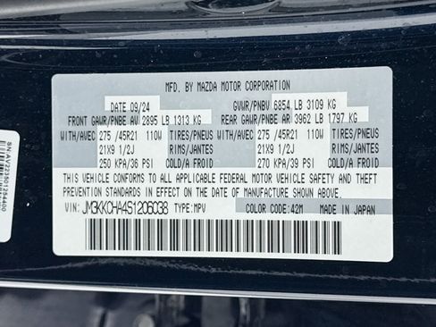 Certified 2025 MAZDA CX-90 Plug-In Hybrid w/Premium Sport image 42