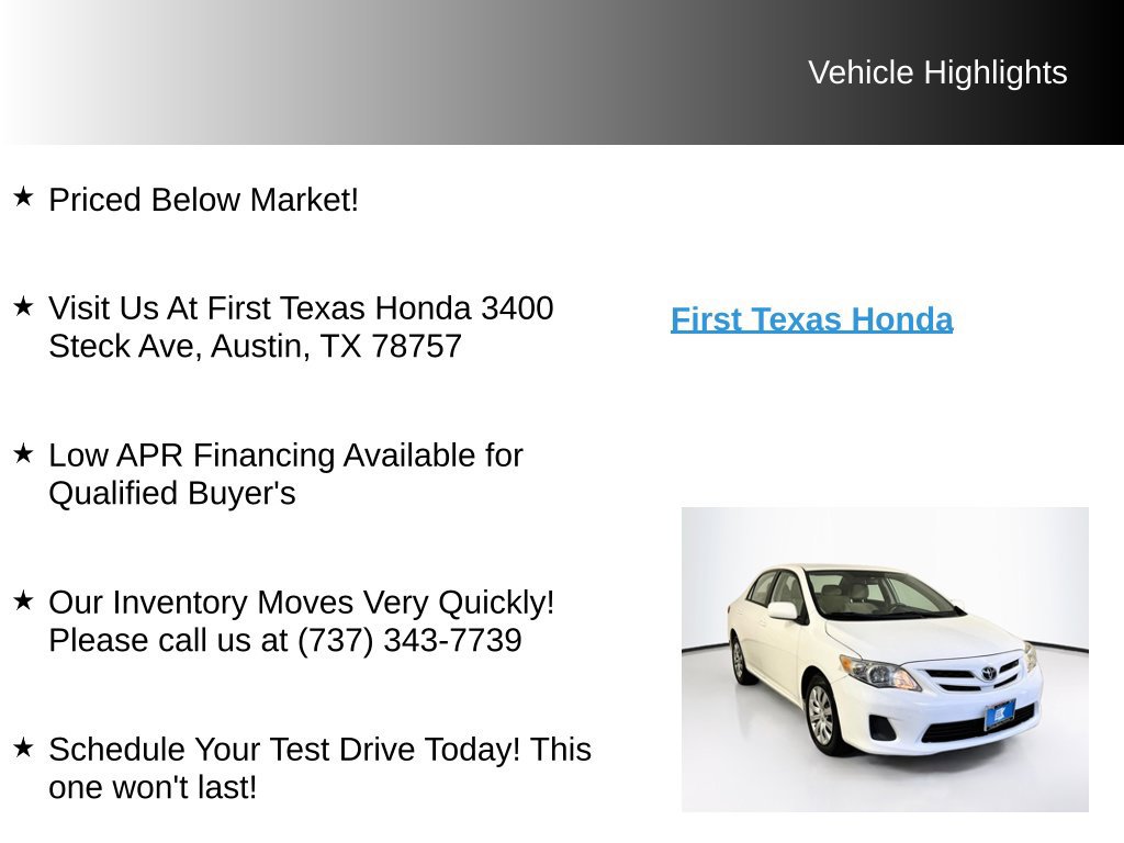Used 2012 Toyota Corolla LE FWD image 9