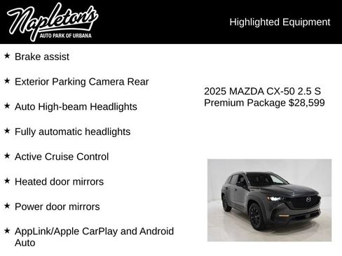 Used 2025 MAZDA CX-50 AWD 2.5 S w/ Premium Package image 16