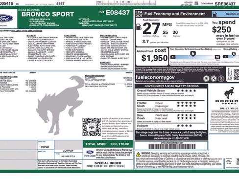 Used 2025 Ford Bronco Sport Big Bend w/ Convenience Package AWD/4WD image 34