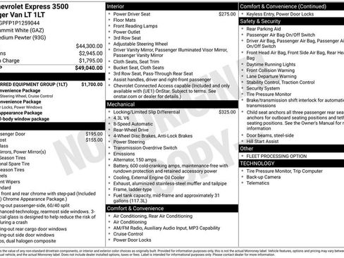 Used 2023 Chevrolet Express 3500 LT w/ LT Preferred Equipment Group RWD image 5