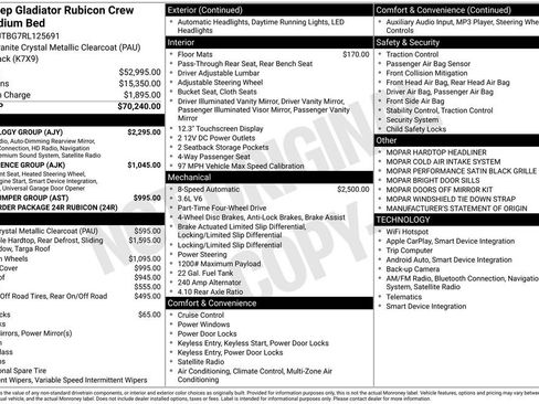 Used 2024 Jeep Gladiator Rubicon w/ Technology Group image 13