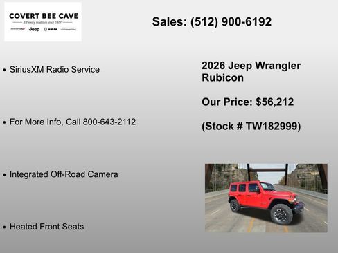 New 2026 Jeep Wrangler Unlimited Rubicon w/ Safety Group AWD/4WD image 36