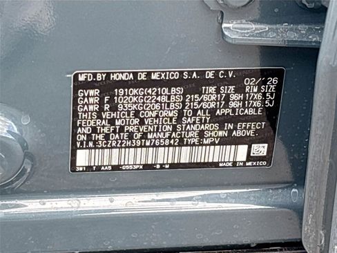 Certified 2026 Honda HR-V LX image 33