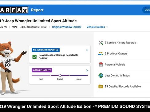 Used 2019 Jeep Wrangler Unlimited Sport AWD/4WD image 9