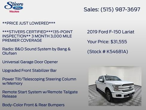 Used 2019 Ford F150 Lariat w/ Equipment Group 502A Luxury AWD/4WD image 29