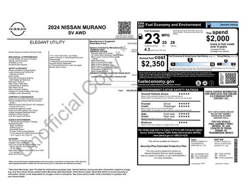 Used 2024 Nissan Murano SV w/ SV Midnight Edition Package AWD/4WD image 40