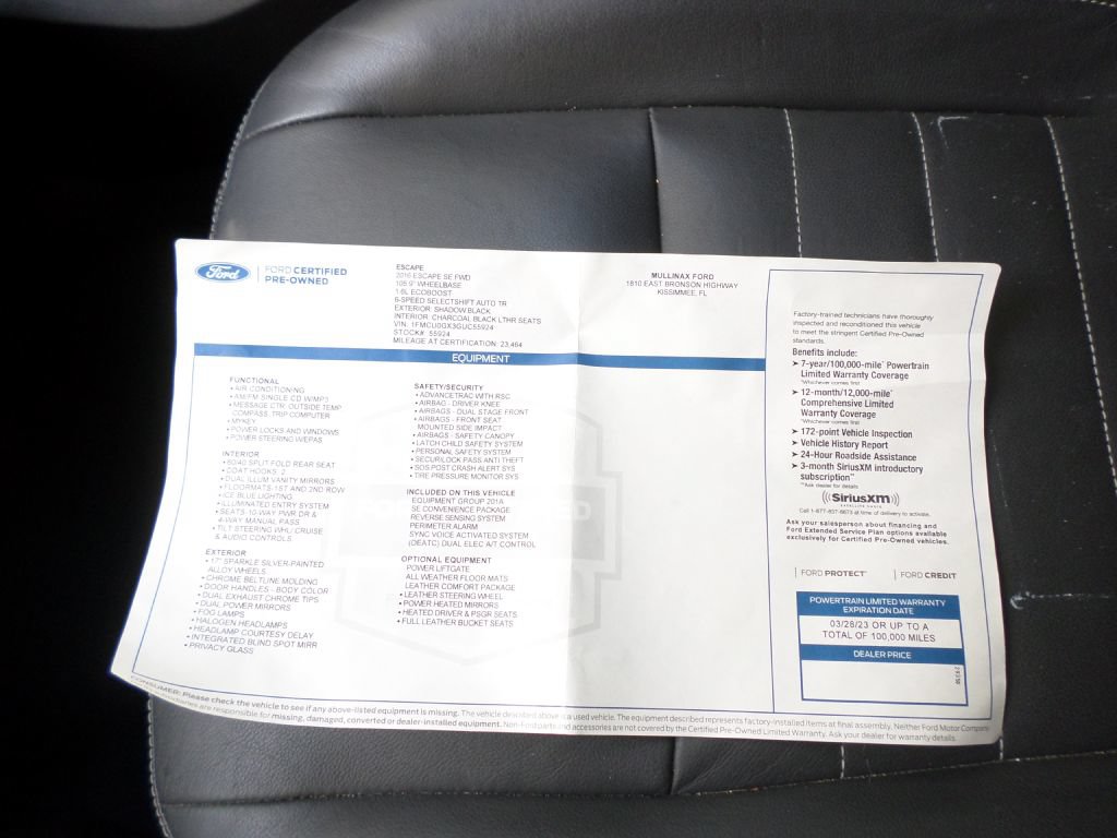 Used 2016 Ford Escape SE w/ SE Leather Comfort Package FWD image 28