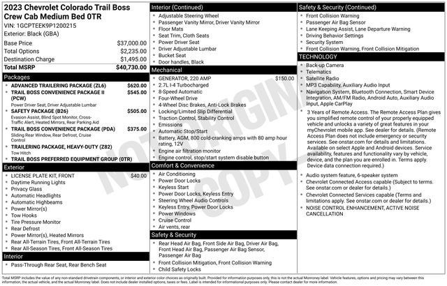 Used 2023 Chevrolet Colorado Trail Boss w/ Advanced Trailering Package AWD/4WD image 12