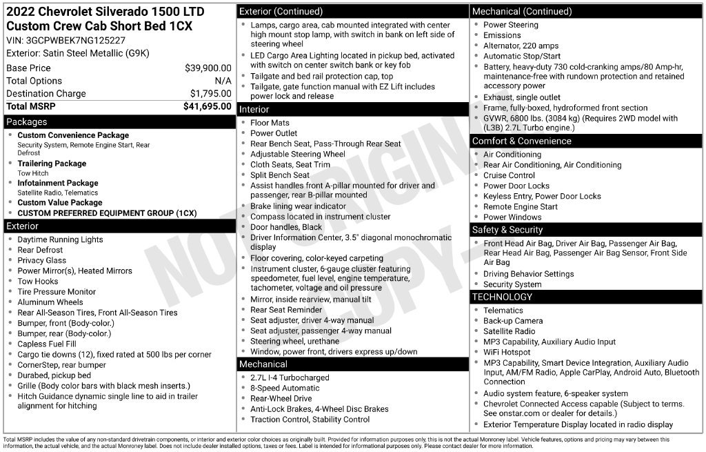Used 2022 Chevrolet Silverado 1500 Custom RWD image 6