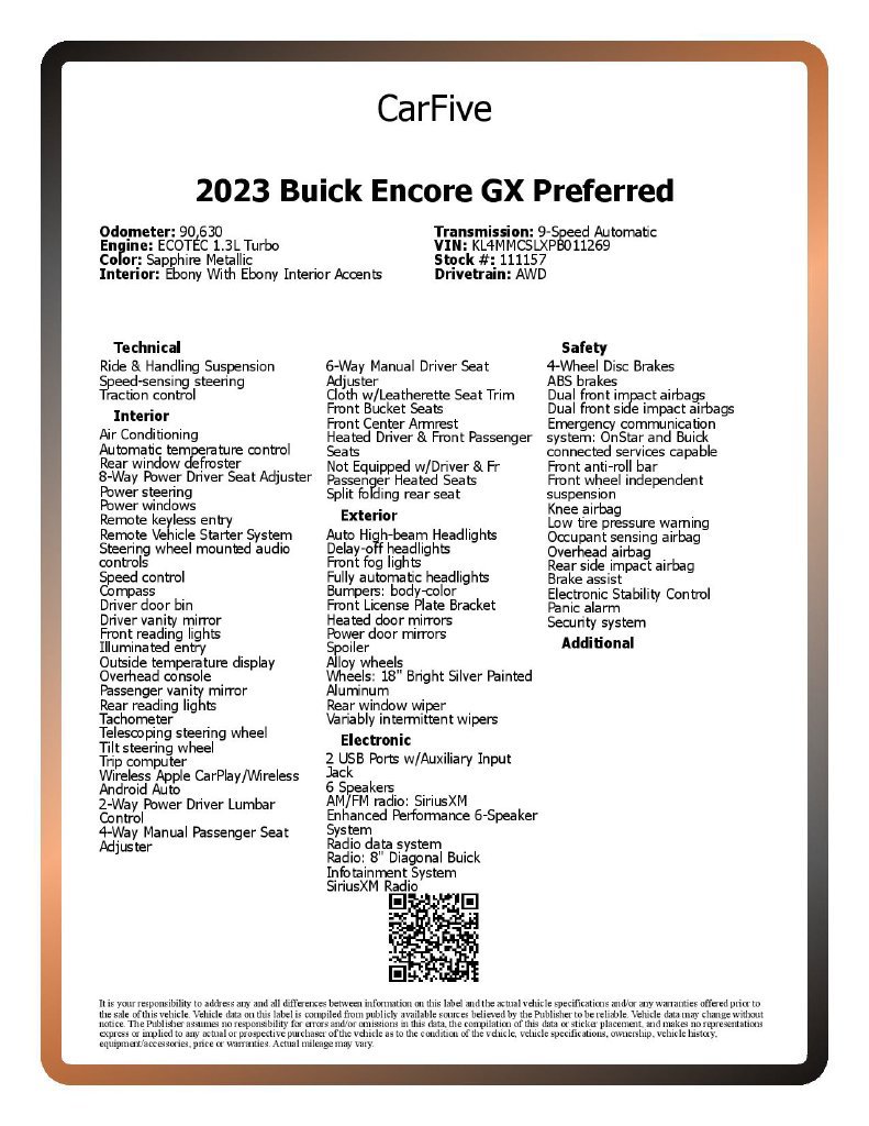 Used 2023 Buick Encore GX Preferred w/ Cold Weather Comfort Package AWD/4WD image 28