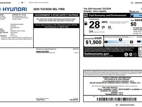 Used 2025 Hyundai Tucson SEL FWD image 2