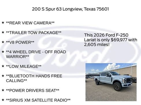 Used 2026 Ford F250 Lariat w/ Tremor Off-Road Package AWD/4WD image 22