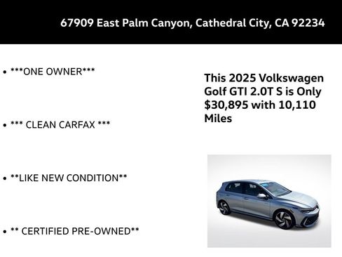 Certified 2025 Volkswagen GTI S FWD image 5