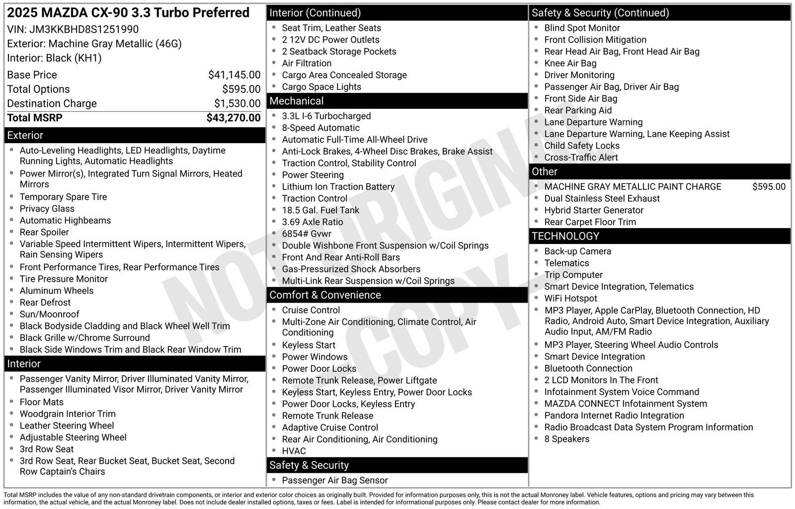Certified 2025 MAZDA CX-90 3.3 Turbo w/ Preferred Package AWD/4WD image 32