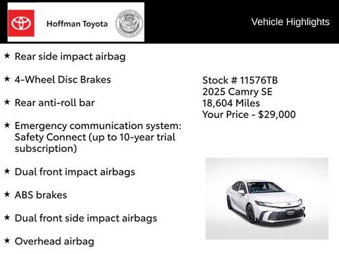 Certified 2025 Toyota Camry SE FWD image 30