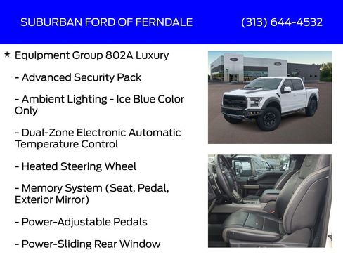 Used 2018 Ford F150 Raptor w/ Equipment Group 802A Luxury image 17