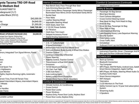 Used 2025 Toyota Tacoma TRD Off-Road w/ TRD Off Road Upgrade Package AWD/4WD image 35